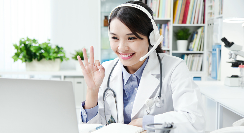Physician on an ongoing telemedicine support call